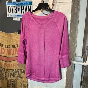 Ruff Hewn Pink, Soft, 3/4 Sleeve, V-Neck Women's Pink V-Neck Top Women Small Reg